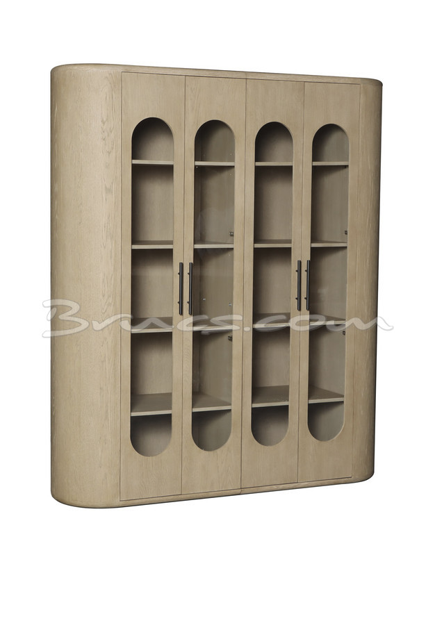 VITRINA MACEDON ROBLE NATURAL 4 PUERTAS