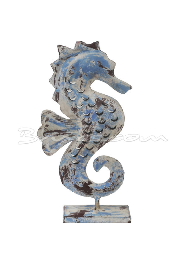 PEDESTAL CABALLITO DE MAR MEDIANO BEIGE AZUL META