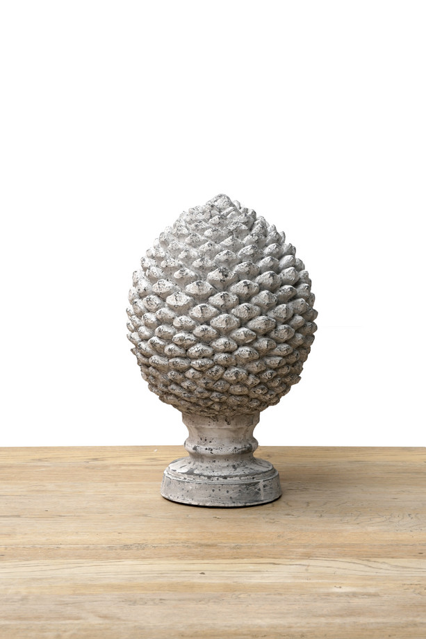 PEDESTAL PIÑA GR. RESINA GRIS ANTIGUO