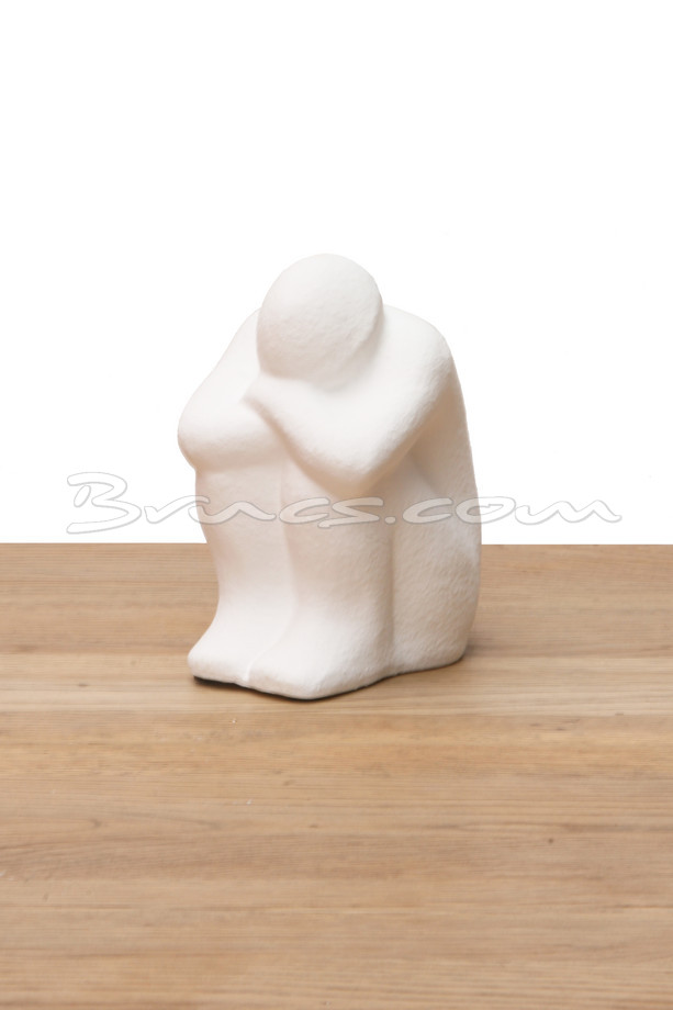 [555CF061] FIGURA PERSONA RESINA BLANCA
