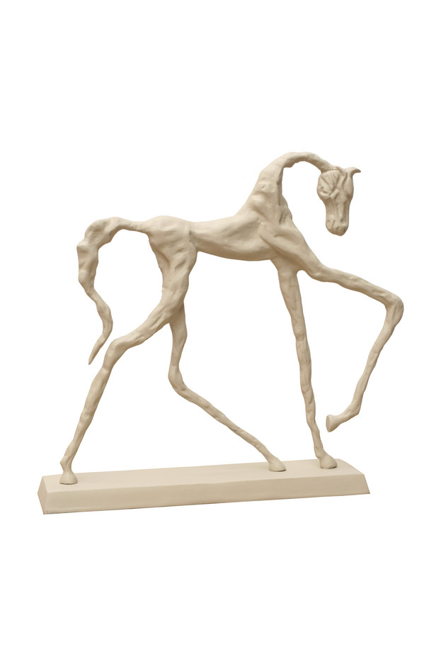 [615PA040] PEDESTAL CABALLO ESTILIZADO ALUMINIO TAUPE