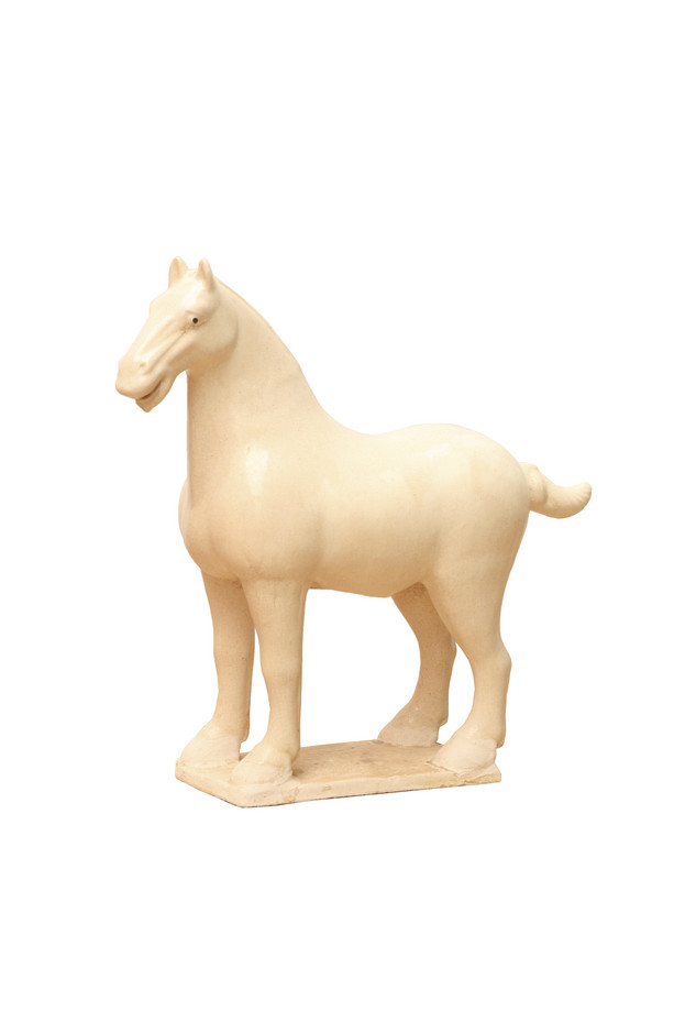 [653SC025] CABALLO CERÁMICA BEIG