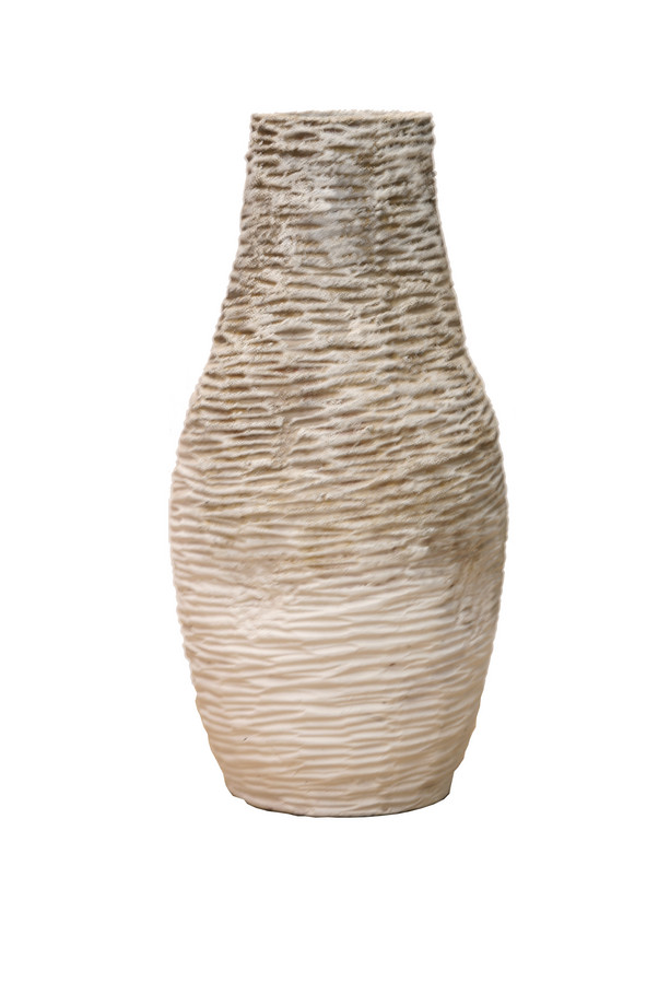 [651EL003] JARRÓN TERRACOTA GRIS-BLANCO