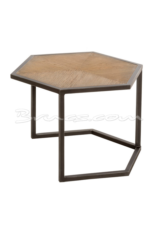 [377WB1159] MESA AUXILIAR BAJA MABORÉ ROBLE Y HIERRO