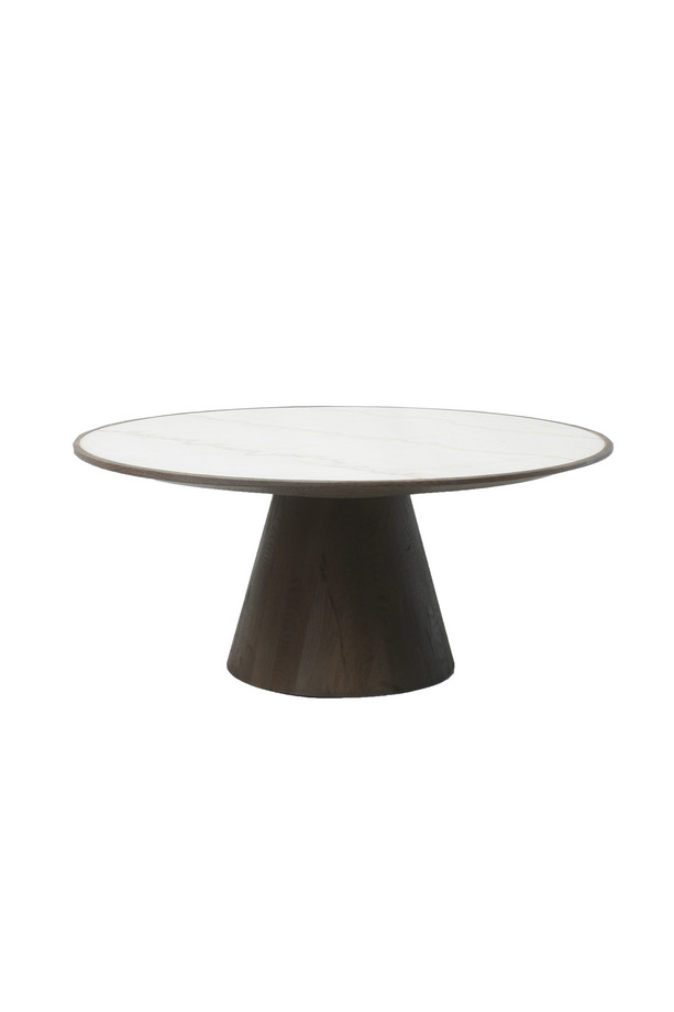 [377WB1415] MESA CENTRO CACIMBA RED. ROBLE MÁRMOL CARRARA