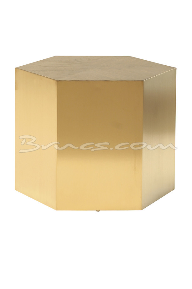 [377WB868] MESA AUXILIAR HEXAGONAL ROSS MD. ROBLE Y LATÓN