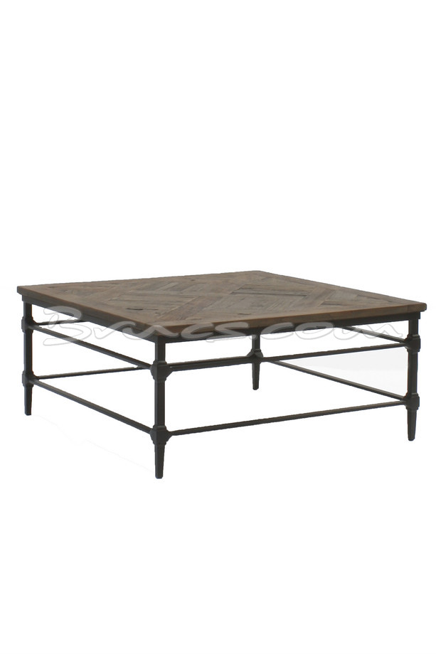 [620HH036] MESA CENTRO SPIGA OLMO Y HIERRO
