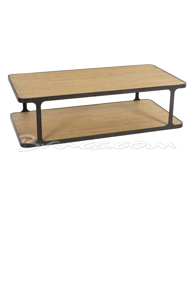 [620HH077] MESA CENTRO YOMA ROBLE Y HIERRO