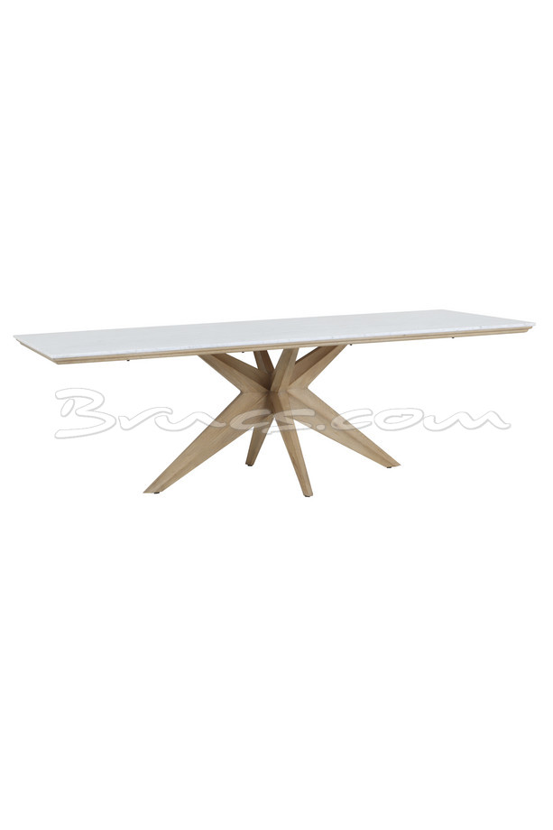 [377WB1297] MESA COMEDOR MOTU ROBLE Y MÁRMOL CARRARA