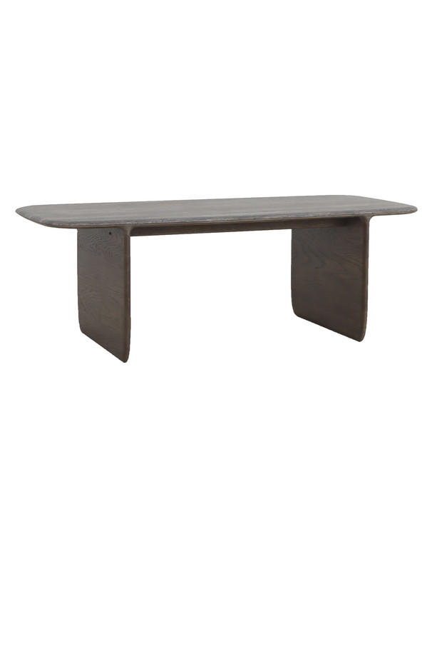 [377WB1473] MESA COMEDOR HOWITT TRAVERTINO Y ROBLE COL.NOGAL