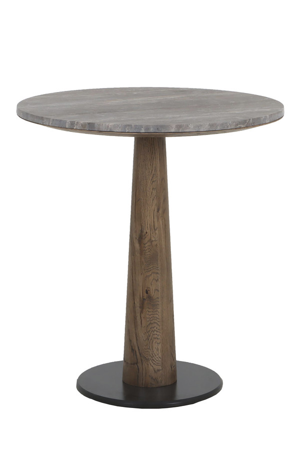 [377WB1486] MESA COMEDOR PELION-S TRAVERTINO Y ROBLE COL.NOGAL