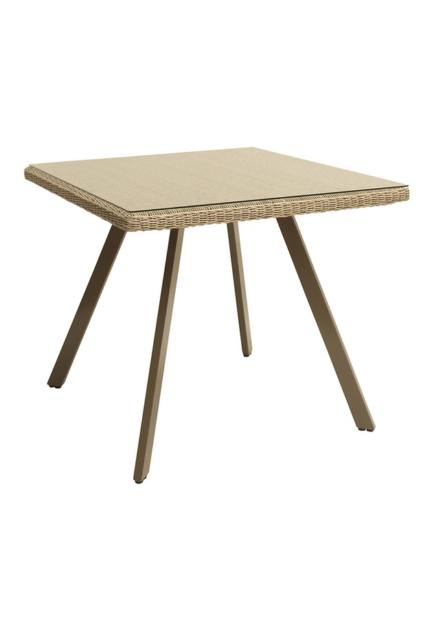 [480BL051] MESA COMEDOR MAYA KUBU SINTÉTICO PATAS ALUMINIO