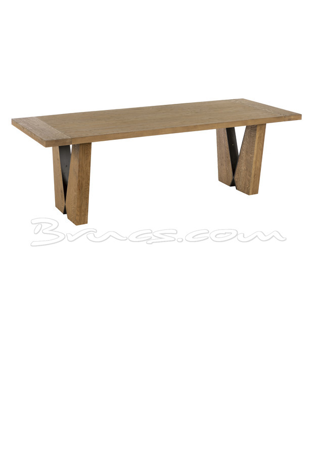 [620HH086] MESA COMEDOR GLACIER ROBLE Y HIERRO